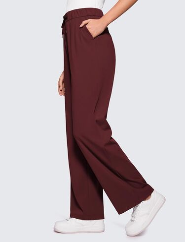 CRZ YOGA 4-Way Stretch Casual Pants for Womens 30.5" Straight Wide Leg Work Pants with Pockets in Saudi Arabia