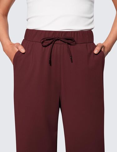CRZ YOGA 4-Way Stretch Casual Pants for Womens 30.5" Straight Wide Leg Work Pants with Pockets in Saudi Arabia