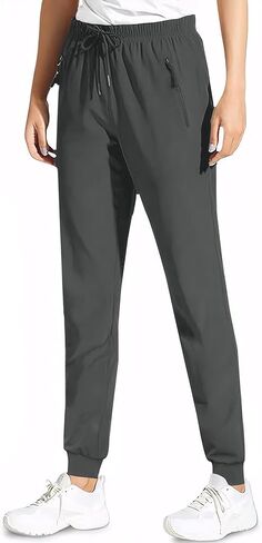 Womens Athletic Pants Quick Dry Ultra Stretch Jogger Pants Breathable Casual Hiking Pants with Zippers Side Pockets in Saudi Arabia