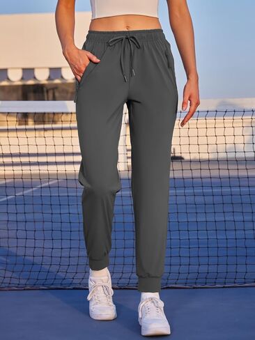 Womens Athletic Pants Quick Dry Ultra Stretch Jogger Pants Breathable Casual Hiking Pants with Zippers Side Pockets in Saudi Arabia