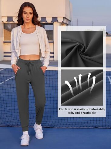 Womens Athletic Pants Quick Dry Ultra Stretch Jogger Pants Breathable Casual Hiking Pants with Zippers Side Pockets in Saudi Arabia