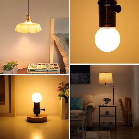 Dimmable E26 G16.5 مصباح LED LED 40W على قدم المساواة 4W مصابيح LIGHT LIGHT FROSTER ، المصابيح الصغيرة المستديرة من نوع G لمبة ضوء للثريا ، قلادة ، الغرور ، أبيض دافئ 2700 كيلو متر ، حزمة 6 in Kuwait