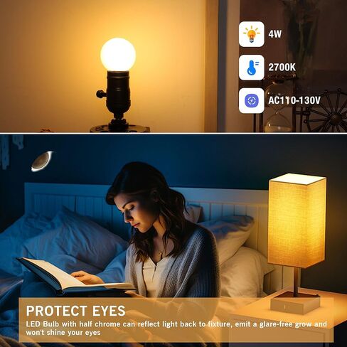 Dimmable E26 G16.5 مصباح LED LED 40W على قدم المساواة 4W مصابيح LIGHT LIGHT FROSTER ، المصابيح الصغيرة المستديرة من نوع G لمبة ضوء للثريا ، قلادة ، الغرور ، أبيض دافئ 2700 كيلو متر ، حزمة 6 in Kuwait