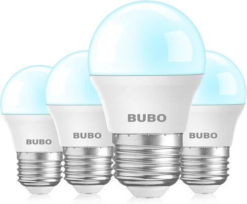 BUBO LED Refrigerator Light Bulb 40 Watt Equivalent, Fridge Light Bulb 120V, Appliance Bulb Daylight 5000K, A15 E26 Medium Base Bulb, 5.5W, Non-Dimmable, 4 Pack in Kuwait