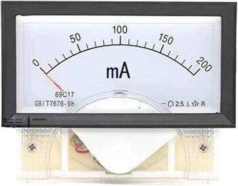 69C17 Pointer Milliammeter 1MA 2MA 3MA 20MA 50MA 100MA 500MA مع MATER Current Meter 85 * 46mm 1pcs (200ma) in Saudi Arabia
