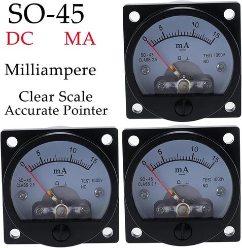 DC 0-100mA Ammeter SO-45 Class Round Analog Panel Meter Black DC0-10mA 1Pcs(150MA) in Saudi Arabia