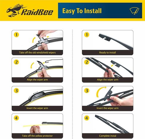 Raidbee® 26"+16" Windshield Wiper Blades with 12" Rear Wiper Blade Automotive Replacement Set for Subaru Crosstrek/Impreza 2018 2019 2020 2021 2022 2023 – Genuine OEM Quality (Set of 3) in Kuwait