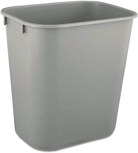 Rubbermaid 2955GRA Deskside Plastic Wastebasket, Rectangular, 3 1/2 gal, Gray in Saudi Arabia