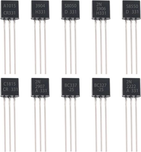 50PCS BC547 NPN & BC557 PNP Transistor Assortment Kit - 50V 100mA TO-92 Transistors (25PCS BC547 + 25PCS BC557) - Ideal for Electronics Projects & Repair in Kuwait