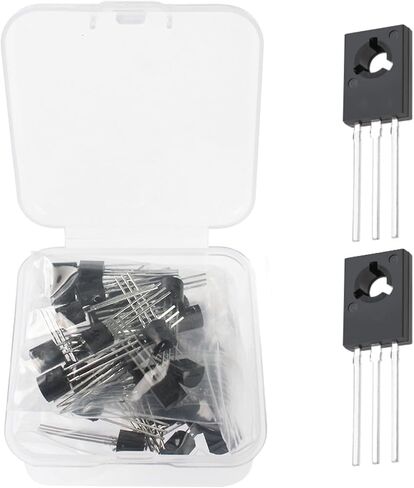 50PCS BC547 NPN & BC557 PNP Transistor Assortment Kit - 50V 100mA TO-92 Transistors (25PCS BC547 + 25PCS BC557) - Ideal for Electronics Projects & Repair in Kuwait