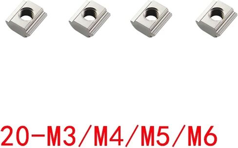 50pcs M3 M4 M5 M6 T Sliding Nut T Block Square Nut T Track Sliding Hammer Nut for Fastener Aluminum Profile(M3) in Kuwait