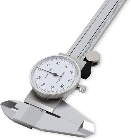 HARDELL Dial Caliper, Dual Reading Precision Caliper with Accuracy ±0.02", Durable Caliper Measuring Tool 6 Inch with Plastic Case, Lightweight Vernier Caliper for DIY/Household/Woodworking in Saudi Arabia