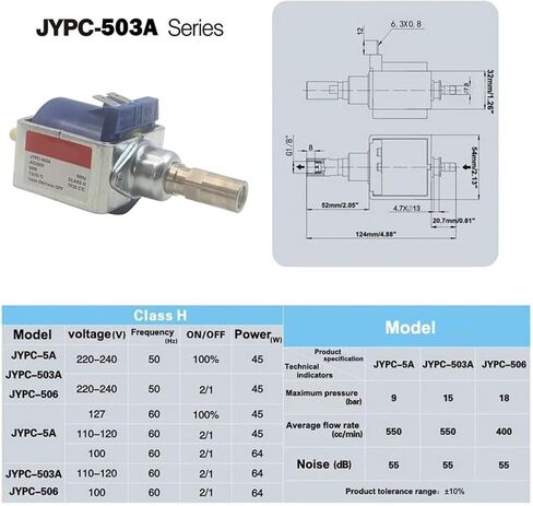 JYPC-503A AC 220V 60Hz 60W Electromagnetic Solenoid Water Pump Copper Pipe for Coffee machine, steam machine mop etc in Saudi Arabia