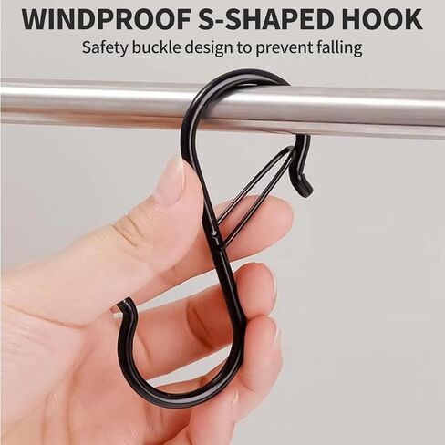 10 Pcs S Hooks for Hanging, Heavy Duty S Shaped Hooks Silver, Kitchen Hooks, S Hanger Hooks for Plants, Pots, Towels and Bags, with Safety Buckle Design in Saudi Arabia