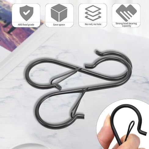 10 Pcs S Hooks for Hanging, Heavy Duty S Shaped Hooks Silver, Kitchen Hooks, S Hanger Hooks for Plants, Pots, Towels and Bags, with Safety Buckle Design in Saudi Arabia