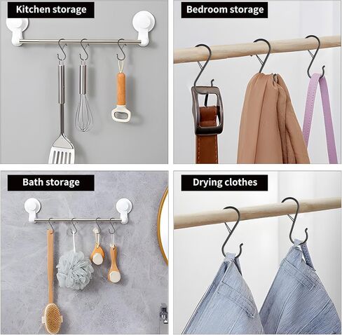 10 Pcs S Hooks for Hanging, Heavy Duty S Shaped Hooks Silver, Kitchen Hooks, S Hanger Hooks for Plants, Pots, Towels and Bags, with Safety Buckle Design in Saudi Arabia