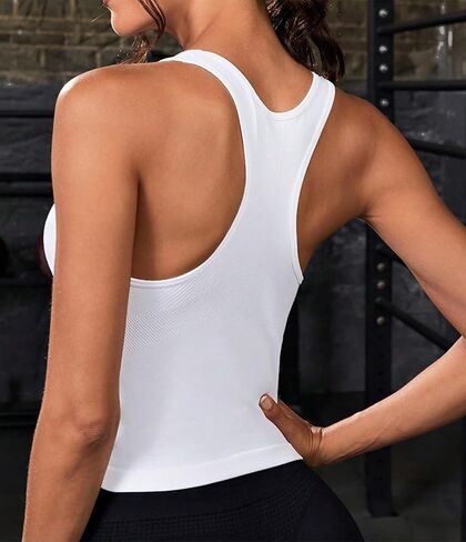 Women's Athletic Tank Top Sleeveless Racerback Yoga Workout Tops Seamless Sport Tank Top for Yoga in Saudi Arabia