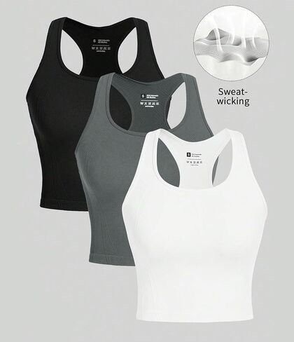 Women's Athletic Tank Top Sleeveless Racerback Yoga Workout Tops Seamless Sport Tank Top for Yoga in Saudi Arabia