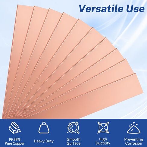 10 Pcs 99.99% Pure Zinc Anode Sheet,5.9''x0.98''x0.04'' for Electroplating and Plating, Industrial-Grade Zinc Strip, Cathodic Protection & Science Experiments in Kuwait