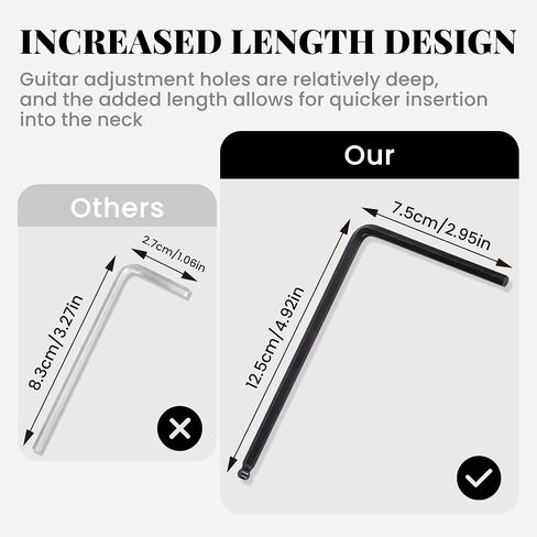 Guitar Truss Rod Wrench Set - 5mm and 4mm Allen Keys for Truss Rod Adjustment in Saudi Arabia