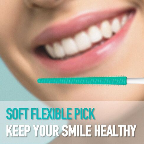 Dr. Emma Dental Picks Narrow Space Mint Soft Rubberized Tooth Picks Tight Floss Pick Easy to Use Brush Picks for Teeth Cleaning and Gum Health 100Ct/Pack, 2 Pack(200Ct) in Kuwait