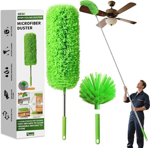 Duster Cobweb مع عمود تمديد ، مجموعة منفضة التنظيف القابلة للغسل مع 2 رؤوس منفض in Saudi Arabia