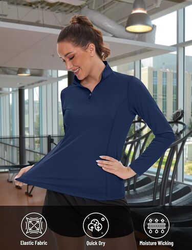 Women’s Quarter Zip UPF 50+ Sun Protection Rash Guard Shirts Lightweight Quick Dry UV Protection Workout Tops in Saudi Arabia