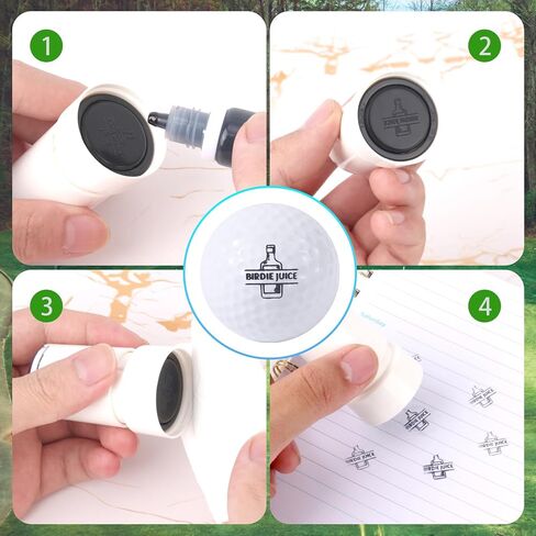 Birdie Juice Golf Ball Stamp, 0.6in Self-Inking Golf Ball Marker Stamper with Printing Ink Reusable Personalized Durable Marking Badge Decals for Men and Women in Saudi Arabia
