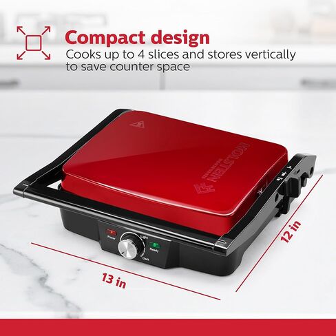 أدوات Holstein المنزلية ، صينية شطيرة 2 من طراز ، صانع ساندويتش بانيني غير الاصطناعي ، Easy Clean Up. مثالي لطهي وجبة الإفطار والجبن المشوي المقرمش والبانينيين والسندويشات اللذيذة in Kuwait