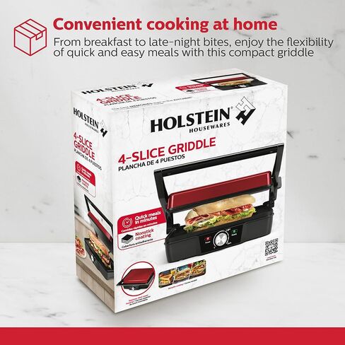 أدوات Holstein المنزلية ، صينية شطيرة 2 من طراز ، صانع ساندويتش بانيني غير الاصطناعي ، Easy Clean Up. مثالي لطهي وجبة الإفطار والجبن المشوي المقرمش والبانينيين والسندويشات اللذيذة in Kuwait