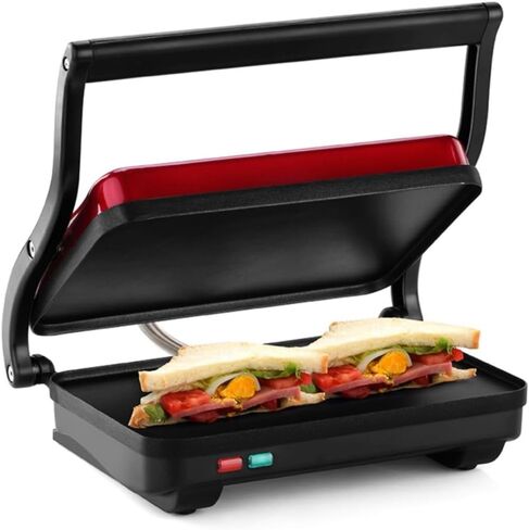 Holstein Housewares, 2-Sice Sandwich Griddle, Non-Stick Panini Press & Breakfast Sandwich Maker, Easy Clean Up. Perfect for Cooking Breakfast, Crispy Grilled Cheese, Savory paninis & Sandwiches in Saudi Arabia
