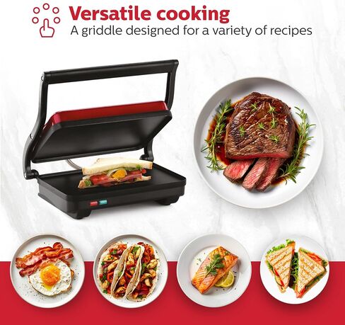 Holstein Housewares, 2-Sice Sandwich Griddle, Non-Stick Panini Press & Breakfast Sandwich Maker, Easy Clean Up. Perfect for Cooking Breakfast, Crispy Grilled Cheese, Savory paninis & Sandwiches in Saudi Arabia