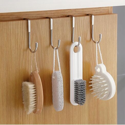 2pcs Heavy - Duty S - Shaped Metal Hooks: No - Drill, Multipurpose with Exceptional Load Capacity for Kitchen, Dorm, and More in Saudi Arabia