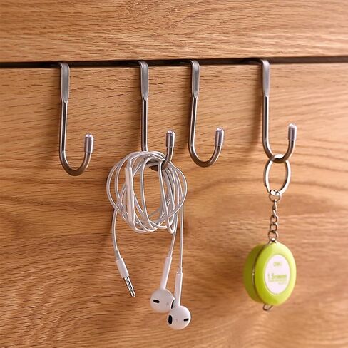 2pcs Heavy - Duty S - Shaped Metal Hooks: No - Drill, Multipurpose with Exceptional Load Capacity for Kitchen, Dorm, and More in Saudi Arabia