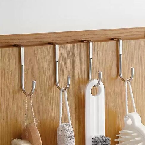 2pcs Heavy - Duty S - Shaped Metal Hooks: No - Drill, Multipurpose with Exceptional Load Capacity for Kitchen, Dorm, and More in Saudi Arabia