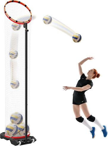 Volleyball Setter Trainer Net Setting Training Equipment，with Mobile Pulleys, Adjustable Height/Angle,Can Be Filled with Water，Indoor and Outdoor Volleyball Serve, Dunk and Set Practice Net in Saudi Arabia