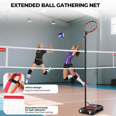 Volleyball Setter Trainer Net Setting Training Equipment，with Mobile Pulleys, Adjustable Height/Angle,Can Be Filled with Water，Indoor and Outdoor Volleyball Serve, Dunk and Set Practice Net in Saudi Arabia