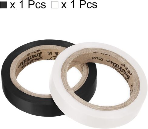 26Ft Grip Finishing Tape, 2 Pack PVC Racquet Finishing Tapes Racket Accessories Sticky Seal for Tennis Badminton, Black/White in Saudi Arabia