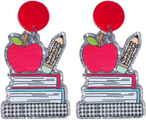 Personality Three section Crayon Earrings Crayon Pendant Earrings Teacher's Gift Rainbow Earrings Wooden Jewelry for Women Gift in Kuwait