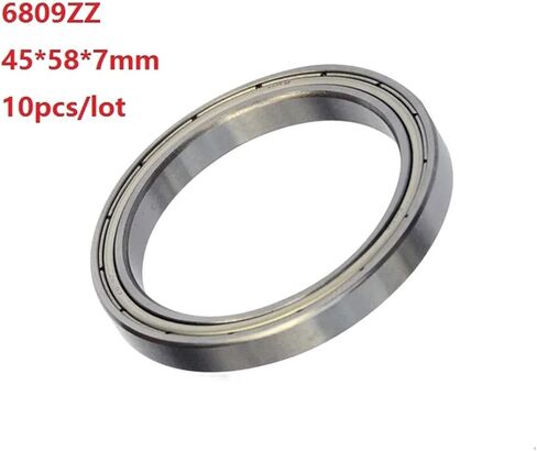 10pcs/lot 6809ZZ 6809 ZZ 45 * 58 * 7mm Double Metal Cover Deep Groove Ball Bearing Thin Wall Deep Groove Ball Bearing 45×58×7mm in Saudi Arabia