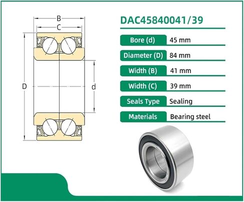 1pcs DAC45840041/39 45X84X41X39 DAC4584DW 43BWD113 510034 456220 9145006 Bearing Bearing in Saudi Arabia