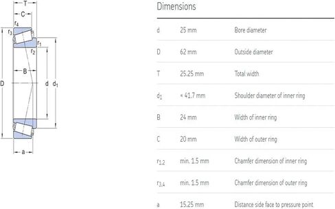 1pcs تحمل 32305 25x62x25.25 HR32305J 32305-A 7605E CONE + كوب محامل أسطوانة مدببة واحدة in Saudi Arabia