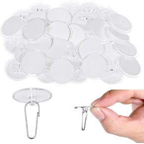 50 Pcs Clear Adhesive Hooks, Adhesive Ceiling Hooks for Hanging Damage-Free Birthday Hook No-Drill Sticky Ceiling Hook Removable Ceilings Discs for Festival Wedding Party Decorations in Kuwait