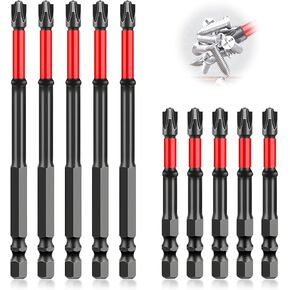 FPH2 Bits,FPH2 Screwdriver,FPH2 Impact Screwdriver Bit Set - S2 Steel 65mm & 110mm Slotted Heads 1/4 Inch Hex Shank,CNC Machined Tips with Magnetism,Cross Slot Screw Driver Drill Bits(10pcs) in Kuwait