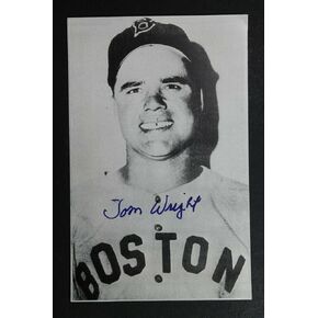 Tom Wright (d.2017) Boston Sox Signed Autographed 3x5 Photo Stats Card - MLB Autographed Baseball Cards in Saudi Arabia