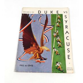 1938 Duke at Syracuse College Football Program 11-12-38 - College Programs in Kuwait