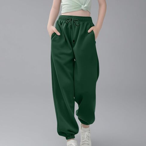 Baggy Sweatpants Teen Girls Boys Elastic Waist Cinch Bottom Jogger with Pocket Kids Workout Casual Cute Y2K Trousers in Saudi Arabia