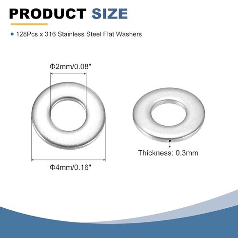UXCELL 28PCS M10 316 غسالات مسطحة من الفولاذ المقاوم للصدأ غسالة عادية 10 مم معرف 20 مم OD 2MM فواصل مسطحة سميكة للمسامير براغي حديقة الصنبور إصلاح السباكة والفضة in Saudi Arabia