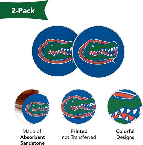 Desert Cactus University of Florida Car Coaster UF Gators Absorbent Sandstone Car Cup Coasters Set of 2 (Design A) in Saudi Arabia