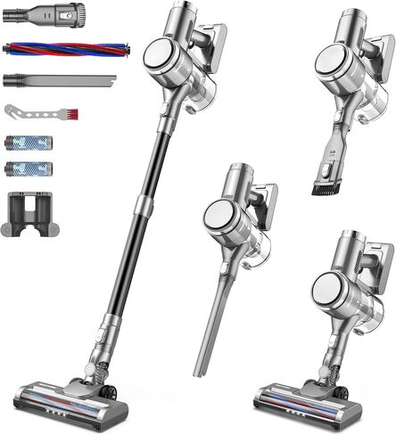 Cordless Vacuum Cleaner, 400W 35KPA Vacuum Cleaners for Home, Stick Vacuum with 45Min Runtime,Big Dust Cup,Powerful Suction, 6 in 1 Lightweight Handheld Vacuum for Hardwood Floors and Carpet Pet Hair in Saudi Arabia